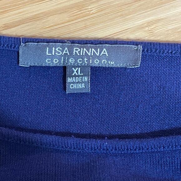 Lisa Rinna Collection Long Sleeve Tunic with side slits Sz XL Royal Blue, EUC - Picture 7 of 10